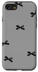 Coque pour iPhone SE (2020) / 7 / 8 Nœuds en ruban noir esthétiques sur gris