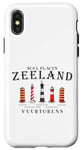Coque pour iPhone X/XS Zélande, côte de la mer du Nord Pays-Bas, phares dessin