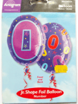 Anagram Helium Foil Balloon 18" Oval Happy Zero 0 Birthday or Suit New Born Baby