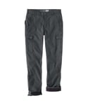 Carhartt Mens Ripstop Cargo Fleece Lined Work Pants - Grey - Size 33W/32L