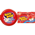Hubba Bubba Chewing Gum, Snappy Strawberry, Mega Long Tape, 12 Packs of 180 cm & Chewing Gum, Seriously Strawberry, 20 Packs of 5 Pieces