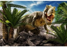 HD 7x5ft Polyester Dinosaur Backdrops for Photography Huge Monster Dinosaur Green Plants Stones Blue Sky Background for Toddlers Kids Boy Girl Birthday Party Photo Studio Props Wallpaper