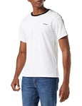 DKNY Men's T-Shirt, Designer Loungewear Short Sleeve Cotton Top with Branded Side Stripe, White, S