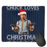 Chuck Norris Loves Christmas Knit Customized Designs Non-Slip Rubber Base Gaming Mouse Pads for Mac,22cm×18cm， Pc, Computers. Ideal for Working Or Game
