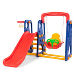 3 in 1 Toddler Slide and Swing Set Kids Climber Slide Playset Activity Center