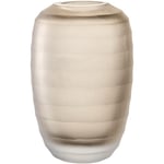 Leonardo Bellagio 036447 Vase coloré en verre de qualité supérieure avec relief extérieur fait main Beige Hauteur 16 cm Diamètre 10 cm