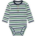 Hust&Claire Bjorn Randig Baby Body Spruce | Blå | 68 cm