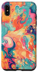 Coque pour iPhone XS Max Flux psychédélique : tourbillons de couleur des années 70