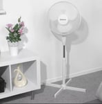 Beldray® EH3196 16" White Stand Fan With Adjustable Head Height, 3 Speeds, 45W