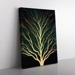 Gothic Tree Vol.3 Canvas Wall Art Print Ready to Hang, Framed Picture for Living Room Bedroom Home Office Décor, 76x50 cm (30x20 Inch)