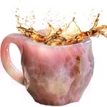 Eleganta Mineral Kristall Kaffekoppar, 11 Oz Dekorativa Koppar med Handtag Pink