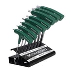 MichaelPro MP001045 8-Piece Two Way T-Handle Ball End Allen Wrench Set, T Handle Allen Key Set, T Bar Allen Keys Set, T Key, Allan Keys, Hex Keys Set with Convenient Storage Stand (SAE, Green)