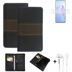 Wallet Case + headphones for Oppo Reno8 Global Protective Cover Brown