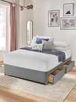 Silentnight Fabric Divan Bed With Storage Options, Base Only &Ndash; Headboard Not Included - Single
