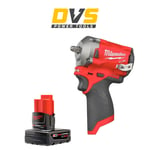 MILWAUKEE M12FIW38-0 12V M12 FUEL 3/8" IMPACT WRENCH WITH 1 X 6AH BATTERY