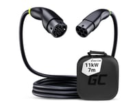 Green Cell Ev-Laddkabel Typ 2-Kontakt - 3-Fas, 16A - Upp Till 11 Kw - 7 Meter