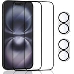 2-Pack Iphone 16 Plus Skärmskydd & 2-Pack linsskydd - Härdat Glas 9H - Super kvalitet 3D