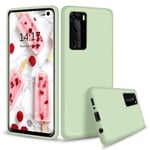 YaMiDe Liquid Silicone Case for Huawei P40 Pro, with [Screen Protector], Anti-fingerprint Silicone Shockproof Gel Rubber Case Cover Green