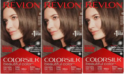 3 x Revlon Colorsilk Permanent Hair Colour - 40 Medium Ash Brown