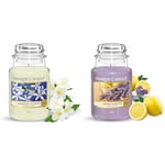 Yankee Candle Scented Candle | Lemon Lavender Large Jar Candle | Long Burning Candles: up to 150 Hours & Scented Candle - Midnight Jasmine Large Jar Candle - Burn Time : Up to 150 Hours