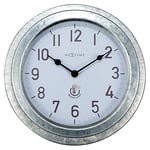NeXtime Horloge Murale Extérieure - Ø22CM - Métal - Galvanisé Poppy
