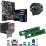 Components4All AMD Ryzen 5 2600 3.4GHz (Turbo 3.9GHz) Six Core Twelve Thread CPU, ASUS Prime B450M-A Motherboard & 8GB 2133MHz Crucial DDR4 RAM Pre-Built Bundle