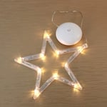 Uonlytech Christmas Hanging Star Window Lights Battery Operated,Warm White Acrylic Window Light with Suction Cup for New Year Wedding Home Christmas Decoration