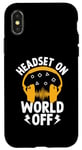 iPhone X/XS Headset On World Off Video Gamer Gaming Games Case