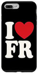 Coque pour iPhone 7 Plus/8 Plus J'aime FR I Heart FR Initiales Hearts Art F.R