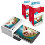 AGFA Photo Pack Imprimante Realipix Moments + Cartouches et papiers 240 Photos supplémentaires - Impression Bluetooth Photo 10x15 cm Smartphone Apple et Android, 4Pass Sublimation Thermique - Blanc