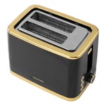 Salter Wide-Slot Toaster Palermo Defrost/Reheat/Cancel 930W Black/Gold EK5032BLK