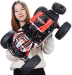 MIEMIE 2.4GHZ Large Feet Remote Control Car, 4WD High Speed Off Road Vehicle 1:10 Scale, Waterproof All Terrain Double Motor RC Drifting Climbing Truck Buggy Easter Xmas Gifts Toy For Kids