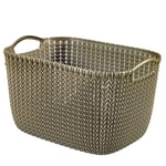 CURVER Basket Knit Rectangular 19L in Brown, 39.5 x 29.5 x 23.6 cm