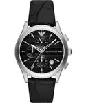 Emporio Armani Paolo Mens Black Watch AR11530 Leather (archived) - One Size