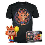 Funko Pop! & Tee: Five Nights at Freddy's (FNAF) - Balloon Foxy - Texture Velours - Extra Large - (XL) - T-Shirt - Vêtements avec Une Figurine en Vinyle à Collectionner - Idée de Cadeau Les Hommes