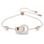 Swarovski armbånd Hollow bracelet Interlocking loop, White, Rose gold-tone plated - 5636498