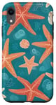 iPhone XR Starfish Coral Seashells Aesthetic Pattern Case