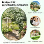 Rose båge metall trädgårdsbåge i gotisk stil valv ros spaljé 125 x 39 x 287 cm