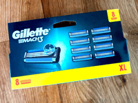 Lames de Rasoir Gillette Mach3 Paquet XL 8 Recharges avec Lubrastrip