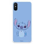 Case for Xiaomi Redmi 9A - Redmi 9AT Official Lilo & Stitch Stitch Blue to Protect Your Mobile Phone - Flexible Silicone Case for Xiaomi Redmi 9A with Official Licensed Disney