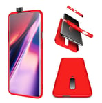 NOKOER Case for OnePlus Nord, 3 in 1 All Inclusive Anti-Fingerprint Phone Case, 360 degree protection [Slim] [Shockproof] [Frosted Material] Hard Cover - Red
