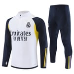 23-24 Ny Real Madrid långärmad set fotbollströja för vuxna och barn träningsuniform julklapp vit-XIN white M