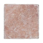 Fliesen Welscheit Naturstein Travertine Rosso Marmor 10X10Cm 0.5M²/Pk