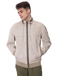 BOSS Men's Janor Leather Jacket, Light Beige271, 52