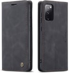 Coque Compatible Avec Samsung Galaxy S20fe 4g/5g,Anti-Choc Housse En Cuir Premium Flip Case Portefeuille Etui,Noir