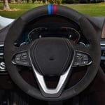 SODMLZ Couvre-Volant de Voiture Cousu à la Main en Cuir véritable en Daim, pour BMW G20 G21 G30 G31 G32 X3 X5 G05 X7 G07 G01 X4 G02 Z4 G29