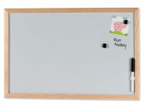 Whiteboard 60x40 cm magnetisk med træramme inkl. 1 marker og 2 magneter