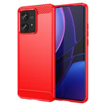 Motorola Edge 40 Neo 5G - Gummi cover - Børstet design - Rød