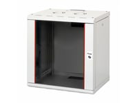 Equip Epm-12-6045-G-Cbaa, Väggmonterad Rack, 12U, Knapplås, Kuggskenor, 22,5 Kg, Ljusgrå