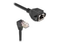 Delock - Nätverksförlängningskabel - Rj-45 (Hane) Vinklad Till Rj-45 (Hona) Skruvbar - 2 M - 6 Mm - S/Ftp - Cat 6A - Startad, Halogenfri - Svart